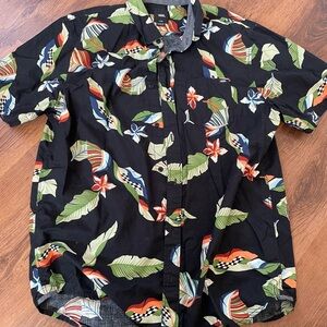 Vans Men's Black Floral Shirt